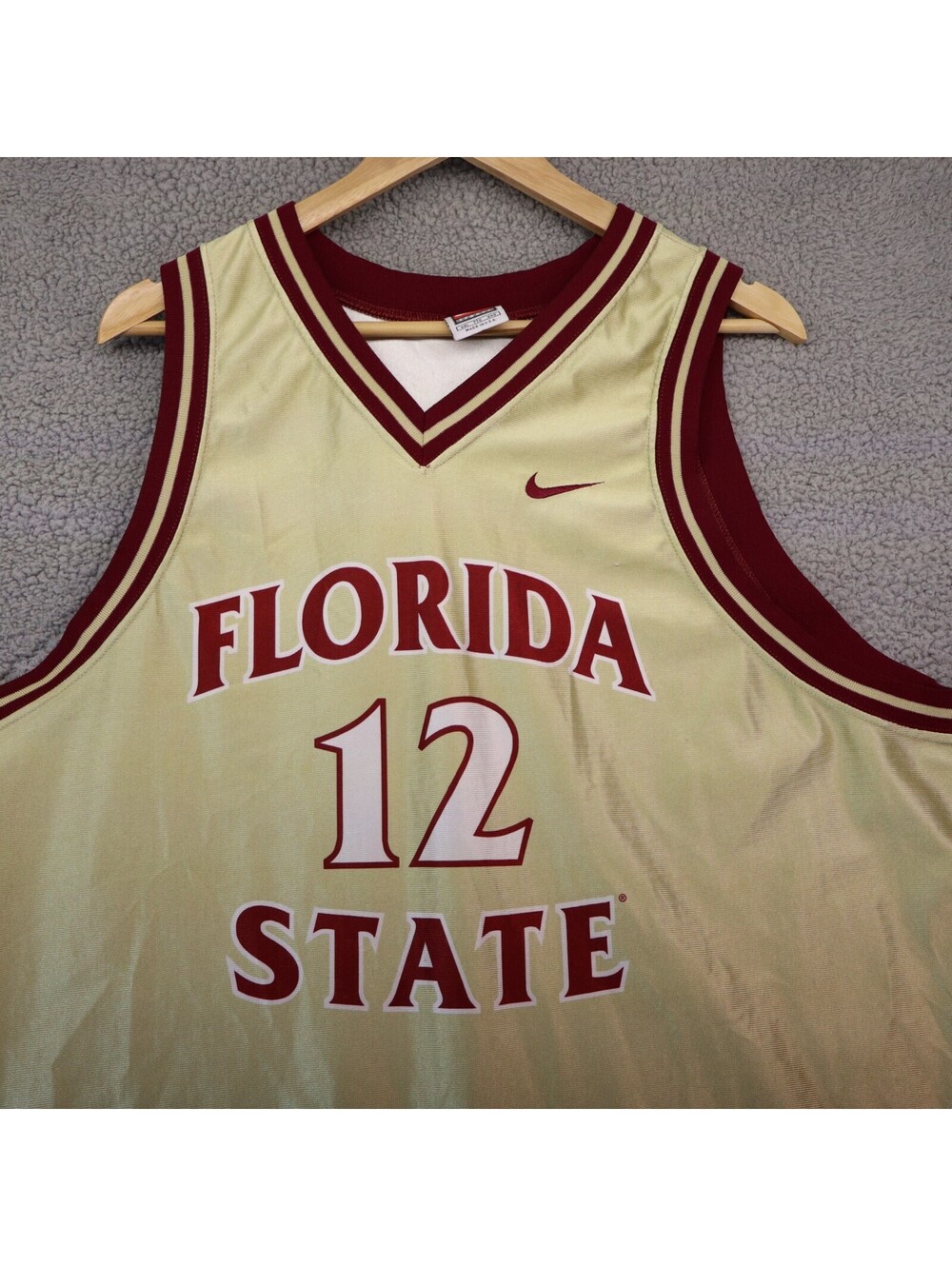 Nike FSU basketball jersey gold 2XL #12 XXL vtg made USA